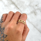 Baseline Heart Ring 3.05gr / Size 6 3/4 / White Zircons 18K Yellow Gold *