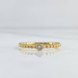 Ring Solitaire Spheres 1.75gr / Size 7 1/2 / White Zircon Yellow Gold 18K *