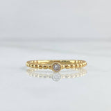 Ring Solitaire Spheres 1.75gr / Size 7 1/2 / White Zircon Yellow Gold 18K *
