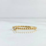 Ring Solitaire Spheres 1.75gr / Size 7 1/2 / White Zircon Yellow Gold 18K *