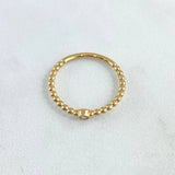 Ring Solitaire Spheres 1.75gr / Size 7 1/2 / White Zircon Yellow Gold 18K *