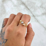 Orion Belt Ring 2.1gr / Size 5 / Three 18K Golds*