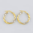 Hoop Earrings Ferchi Matte Spiral 2.8 g / 1 in Two-Tone Yellow White Gold 18K