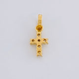 Dije Cruz Diamantes 8 Pts 0.4 g / 1/2 in Oro Amarillo 18K