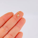 Dije Cruz Diamantes 8 Pts 0.4 g / 1/2 in Oro Amarillo 18K