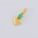 Dije Corazón Esmeralda 3 Pts 0.2 g / 1/2 in Oro Amarillo 18K