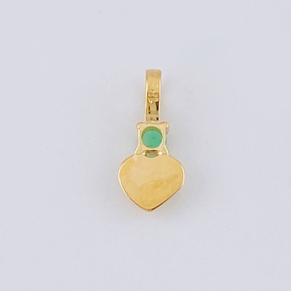 Dije Corazón Esmeralda 3 Pts 0.2 g / 1/2 in Oro Amarillo 18K