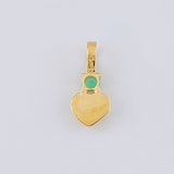 Dije Corazón Esmeralda 3 Pts 0.2 g / 1/2 in Oro Amarillo 18K