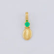 Pendant Coffee Bean Emerald 3 Pts 0.2 g / 1/2 in Yellow Gold 18K