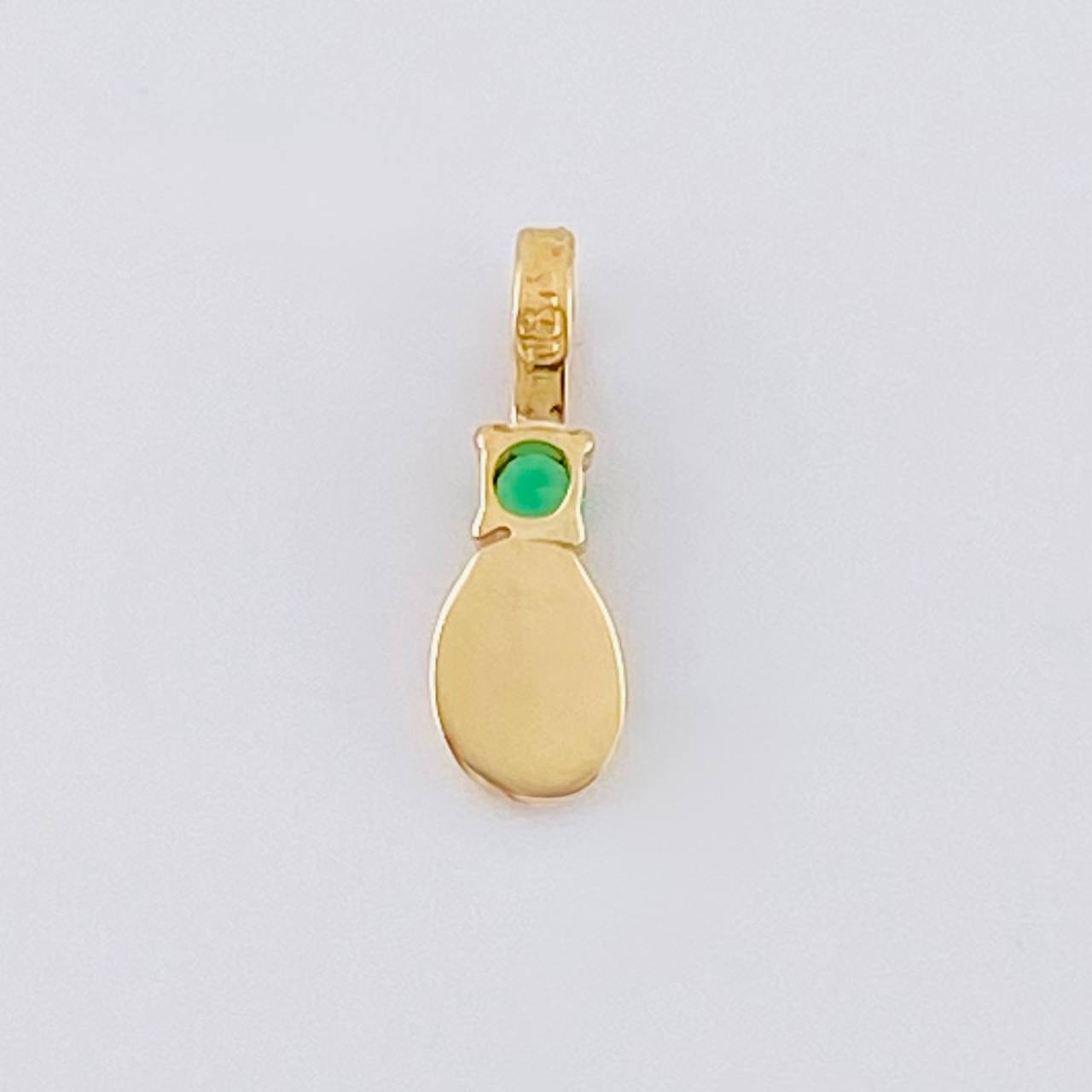 Pendant Coffee Bean Emerald 3 Pts 0.2 g / 1/2 in Yellow Gold 18K