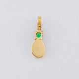 Pendant Coffee Bean Emerald 3 Pts 0.2 g / 1/2 in Yellow Gold 18K