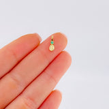Pendant Coffee Bean Emerald 3 Pts 0.2 g / 1/2 in Yellow Gold 18K