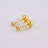 Stud Earrings Four Prongs Diamonds 7 Pts 0.55 g / in / 10.4 mm Yellow Gold 18K