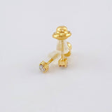 Stud Earrings Four Prongs Diamonds 7 Pts 0.55 g / in / 10.4 mm Yellow Gold 18K