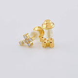 Topos Cruz Tupida Diamantes16 Pts 1.05 g / in / 6.7 mm Oro Amarillo 18K