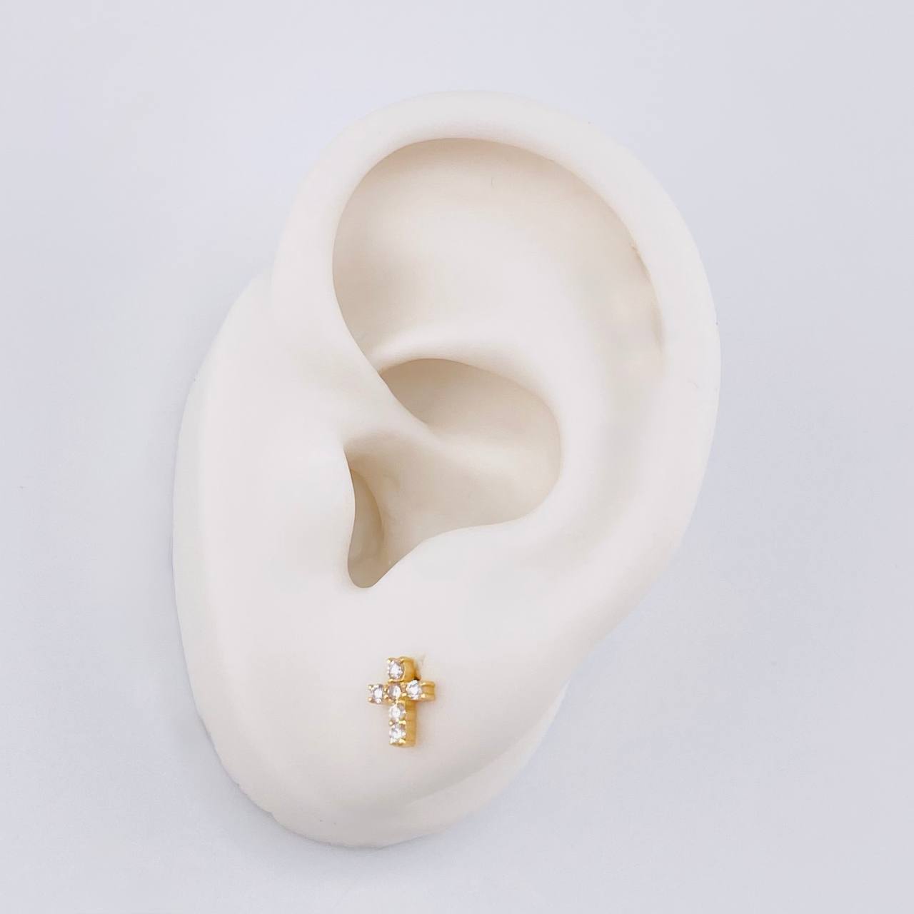Topos Cruz Tupida Diamantes16 Pts 1.05 g / in / 6.7 mm Oro Amarillo 18K