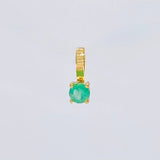 Pendant Four Claws Emerald 8 Pts 0.15 g / 1/4 in Yellow Gold 18K