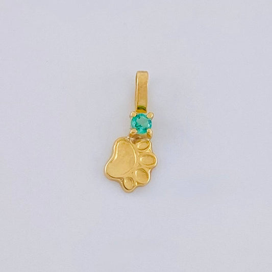 Dije Huella Esmeralda 3 Pts 0.2 g / 1/2 in Oro Amarillo 18K