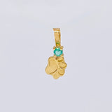 Dije Huella Esmeralda 3 Pts 0.2 g / 1/2 in Oro Amarillo 18K