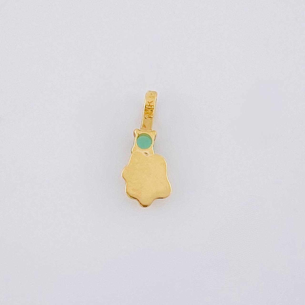 Dije Huella Esmeralda 3 Pts 0.2 g / 1/2 in Oro Amarillo 18K