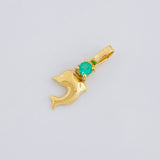 Pendant Dolphin Emerald 3 Pts 0.2 g / 1/2 in Yellow Gold 18K