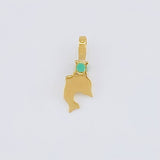 Pendant Dolphin Emerald 3 Pts 0.2 g / 1/2 in Yellow Gold 18K