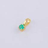 Dije Cuatro Garras Esmeralda 6 Pts 0.15 g / 1/4 in Oro Amarillo 18K