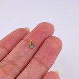 Pendant Four Claws Emerald 6 Pts 0.15 g / 1/4 in 18K Yellow Gold