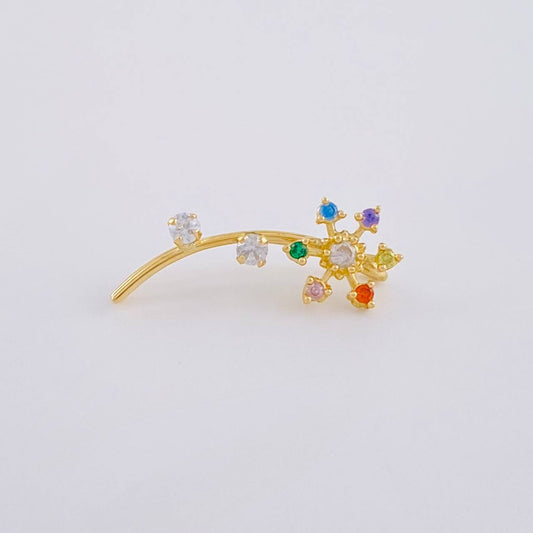 Piercing Flor 1.1 g / 3/4 in Oro Amarillo 18K
