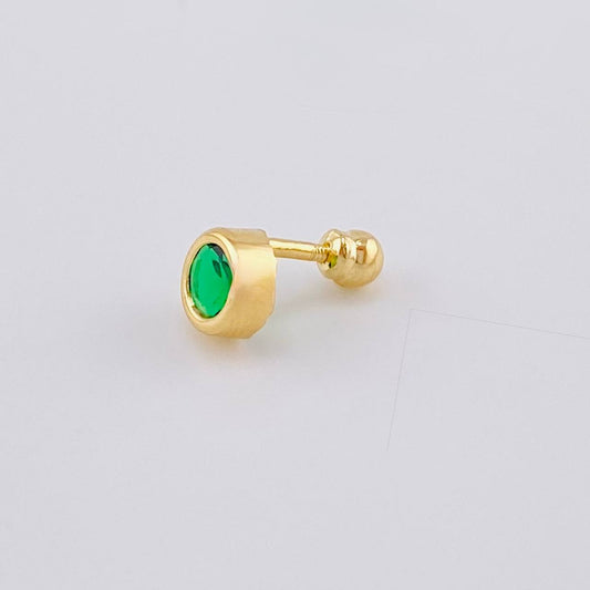 Piercing Cetro Circular Liso 0.4 g / 1/2 in Oro Amarillo 18K