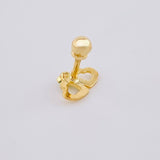 Piercing Chispa Duo Corazones 0.4 g / 1/2 in Oro Amarillo 18K