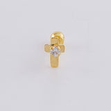 Sparkle Cross Piercing 0.35 g / 1/2 in 18K Yellow Gold