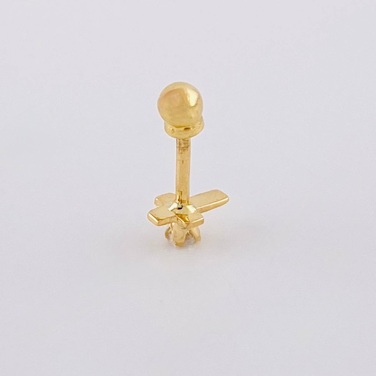 Sparkle Cross Piercing 0.35 g / 1/2 in 18K Yellow Gold
