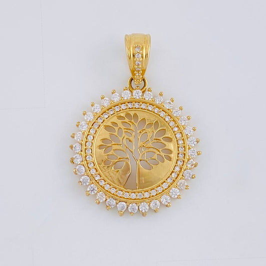 Pendant Pendant Medal Tree Of Life 2.95 g / 1 1/4 in 18K Yellow Gold