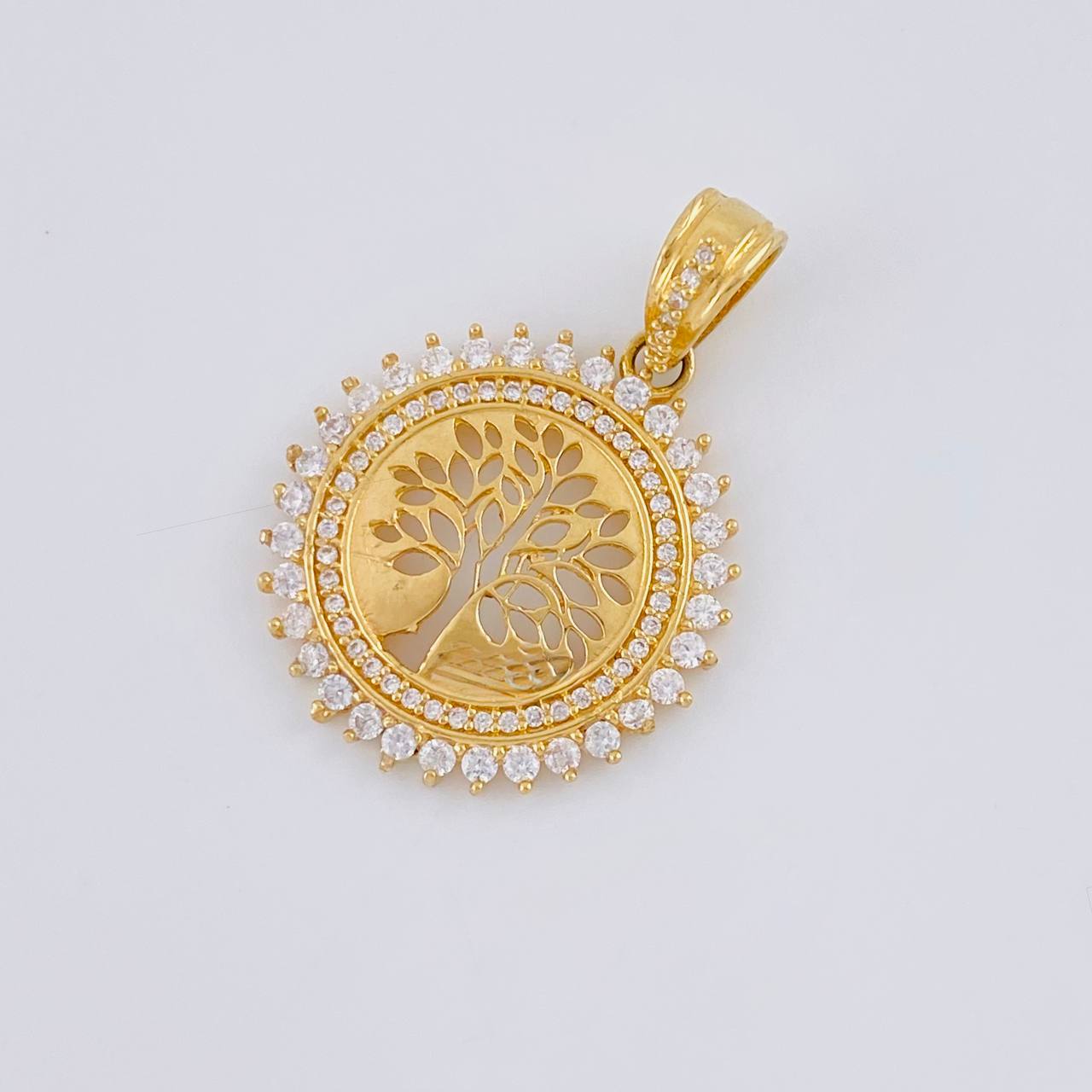 Dije Dije Medalla Arbol De La Vida 2.95 g / 1 1/4 in Oro Amarillo 18K