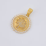 Dije Dije Medalla Arbol De La Vida 2.95 g / 1 1/4 in Oro Amarillo 18K