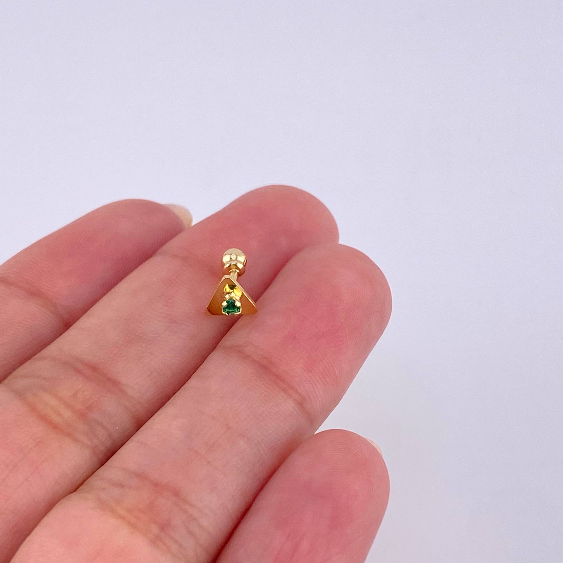 Piercing Chispa Triangulo 0.4 g / 1/4 in Oro Amarillo 18K