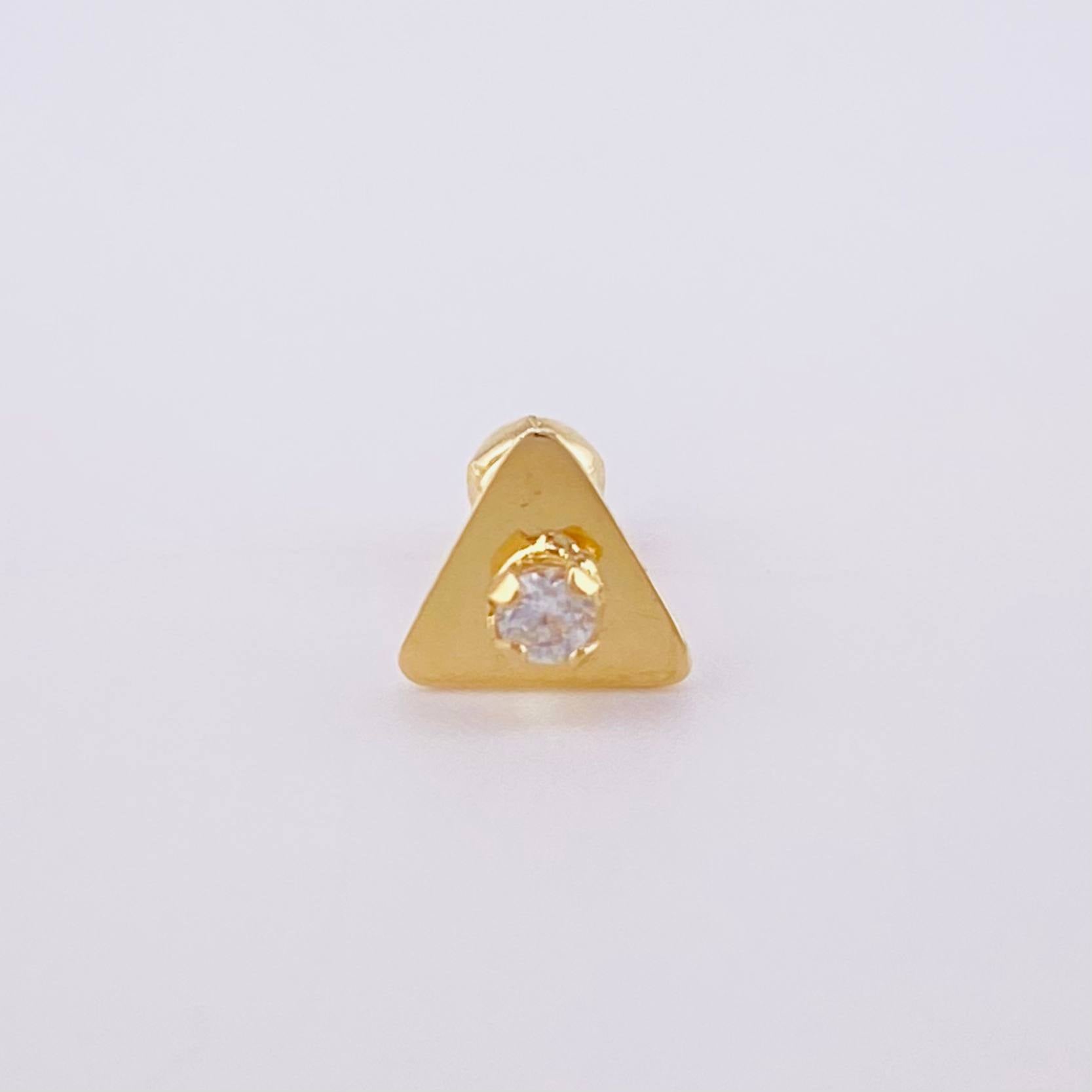 Piercing Chispa Triangulo 0.4 g / 1/4 in Oro Amarillo 18K