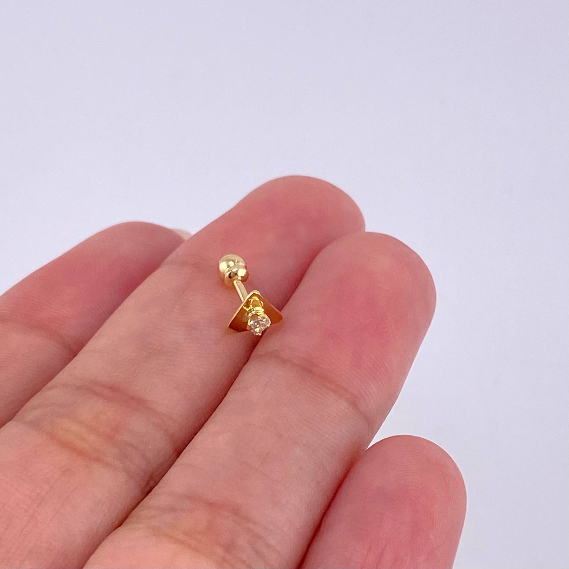 Piercing Chispa Triangulo 0.4 g / 1/4 in Oro Amarillo 18K