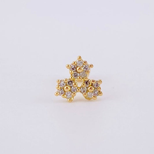 Piercing Trio De Estrellas 0.4 g / 1/4 in Oro Amarillo 18K