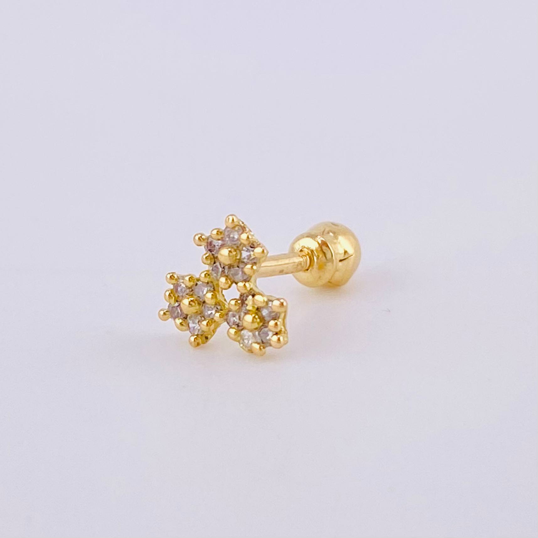 Star Trio Piercing 0.4 g / 1/4 in 18K Yellow Gold