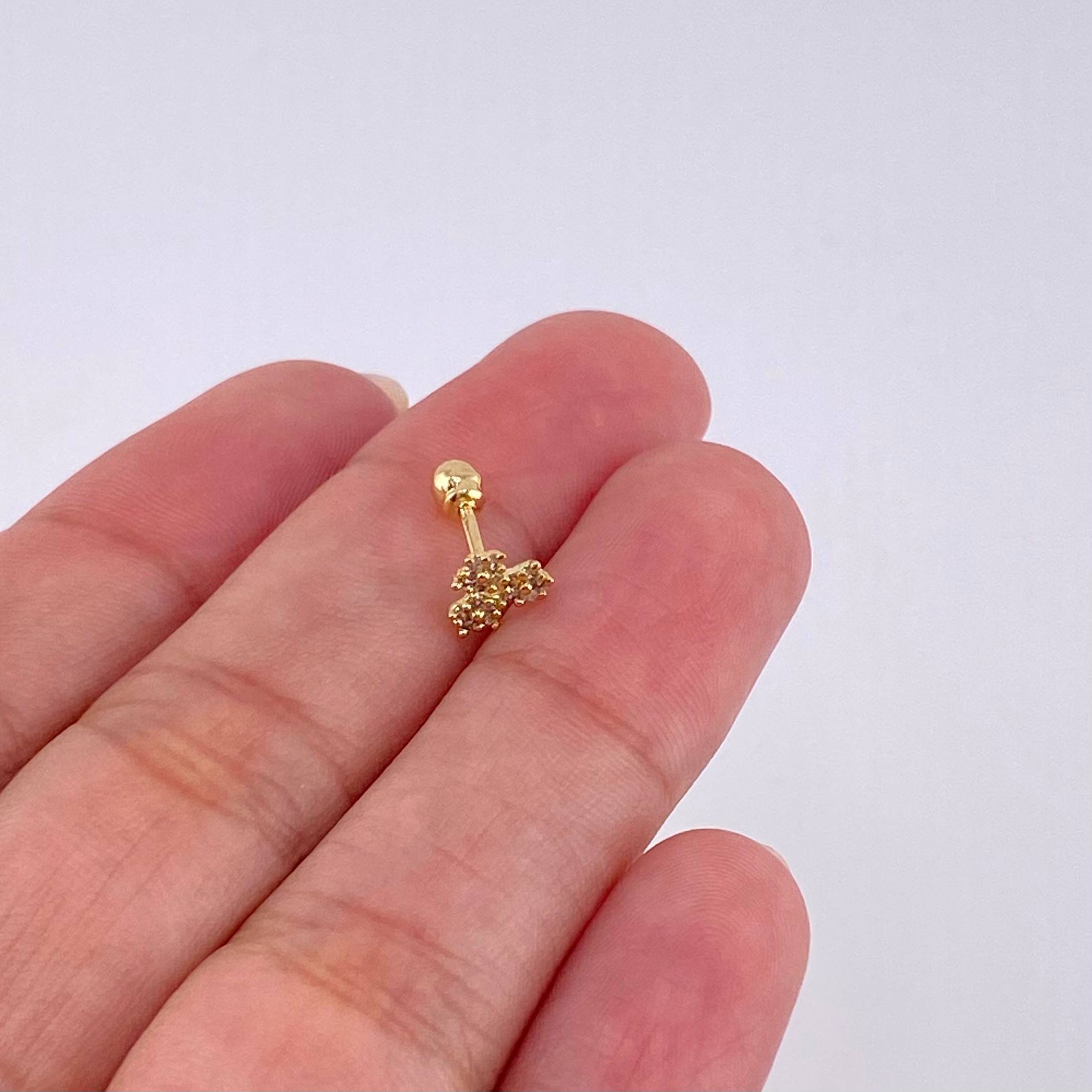 Star Trio Piercing 0.4 g / 1/4 in 18K Yellow Gold