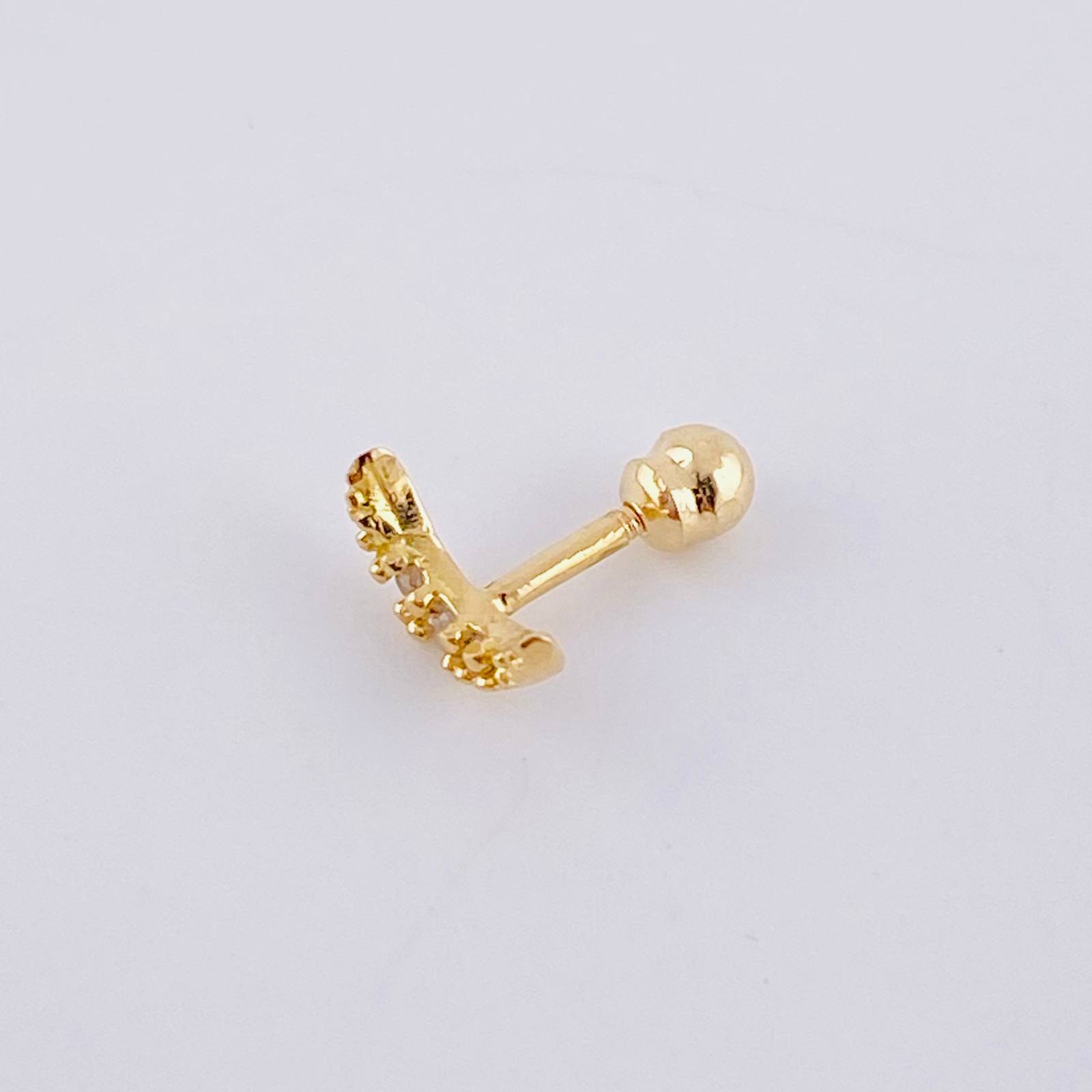 Piercing Media Luna 0.4 g / 1/2 in Oro Amarillo 18K