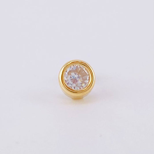 Piercing Cetro Circular Liso 0.5 g / 1/2 in Oro Amarillo 18K