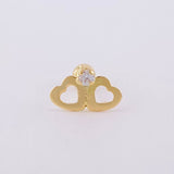 Piercing Chispa Duo Corazones 0.4 g / 1/2 in Oro Amarillo 18K