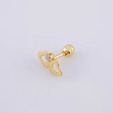 Piercing Chispa Duo Corazones 0.4 g / 1/2 in Oro Amarillo 18K