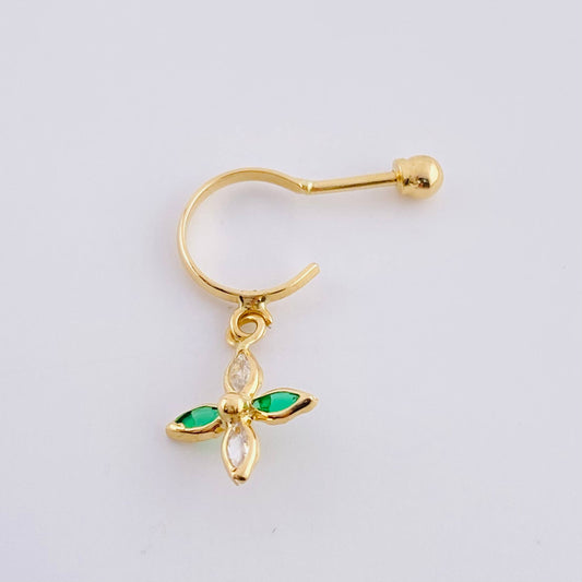 Piercing Flor 0.8 g / 3/4 in Oro Amarillo 18K