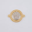 Herraje Circulo Corona 1.25 g / 3/4 in Dos Oros Amarillo Blanco 18K