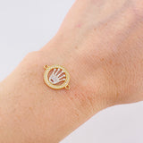 Herraje Circulo Corona 1.25 g / 3/4 in Dos Oros Amarillo Blanco 18K