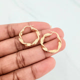 Candongas Entorchadas Tornillo 1.95 g / 3/4 in Oro Amarillo 18K